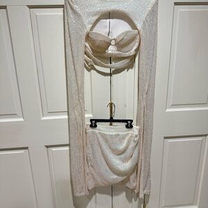 Elegant Cream Shimmer Women's  Set